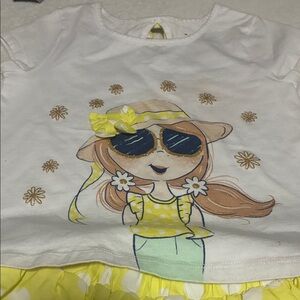 Charming Kids Tee with Yellow and White Graphic